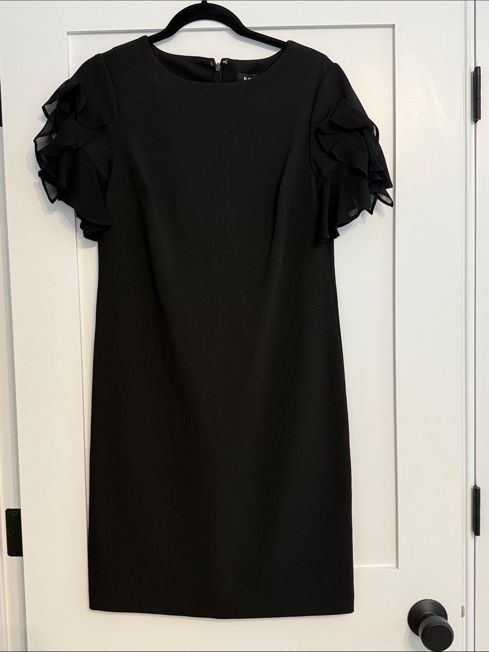 NWT DKNY Black Ruffle Sleeve Dress